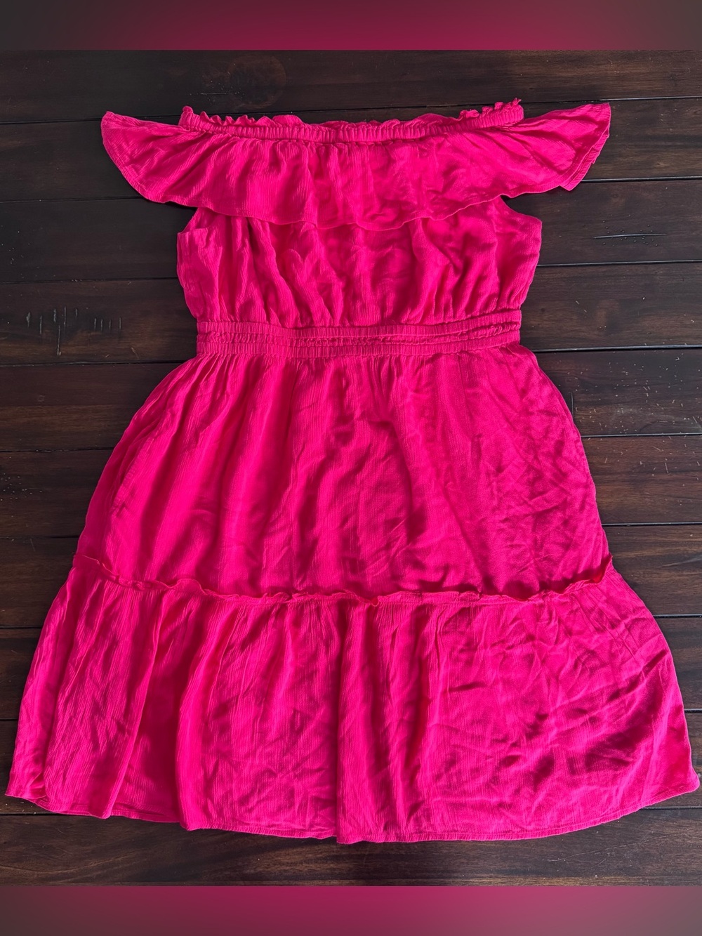 Tommy Bahama Caicos Crinkle Off the Shoulder Ruffle Dress